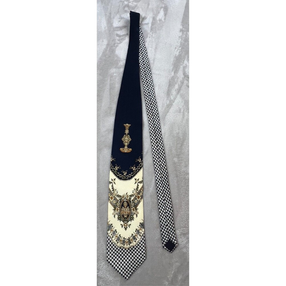 Vtg Laurant Benon Regal Floral 100% Silk Designer Mens Necktie Tie Made in Paris